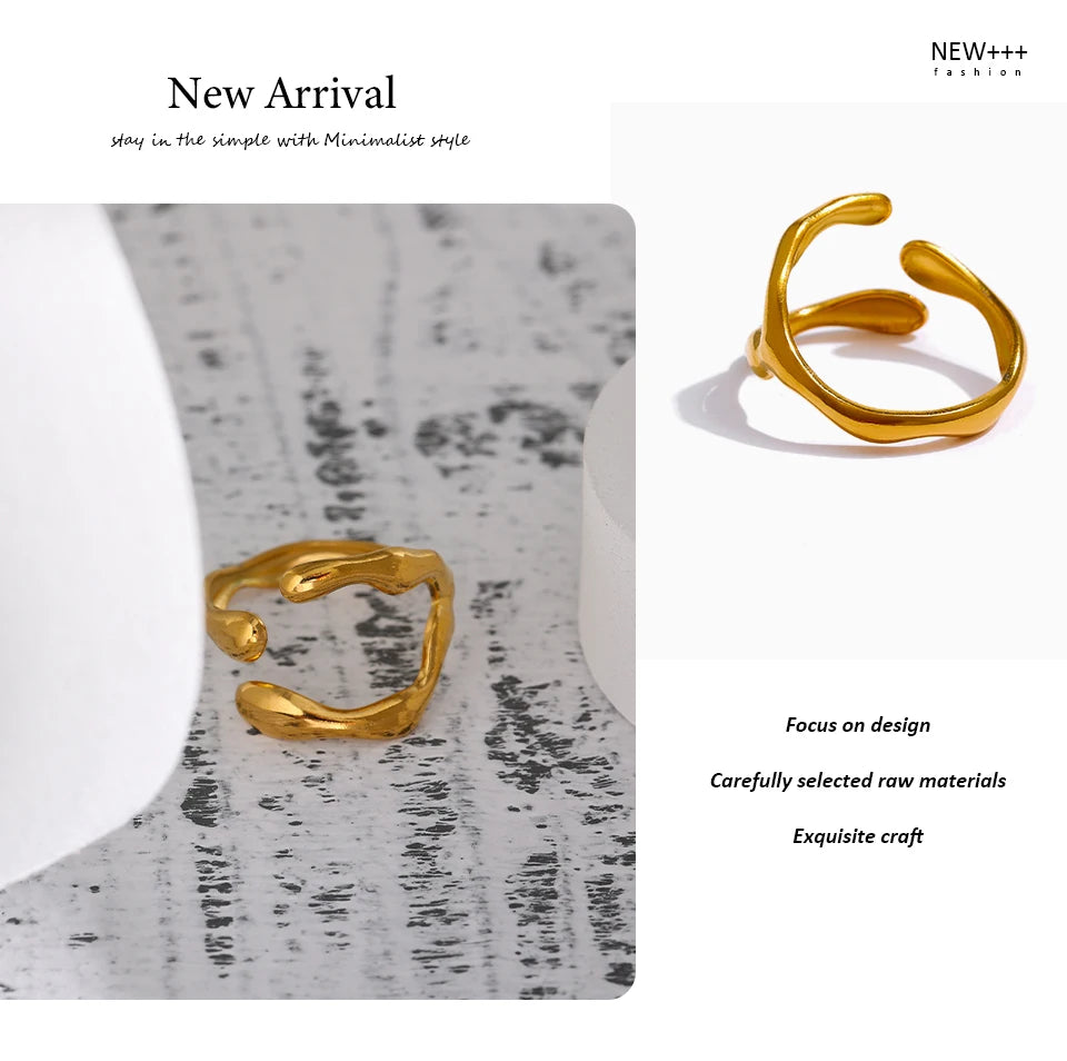 Sculptural Open Gold Ring