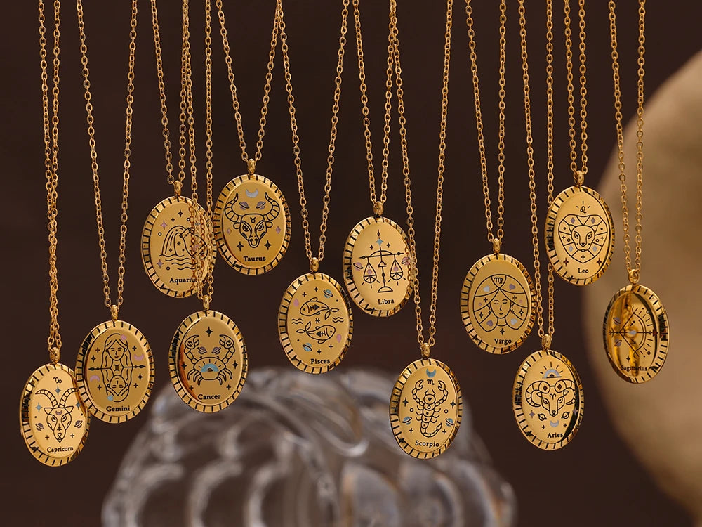 Zodiac Constellation Pendant Necklace