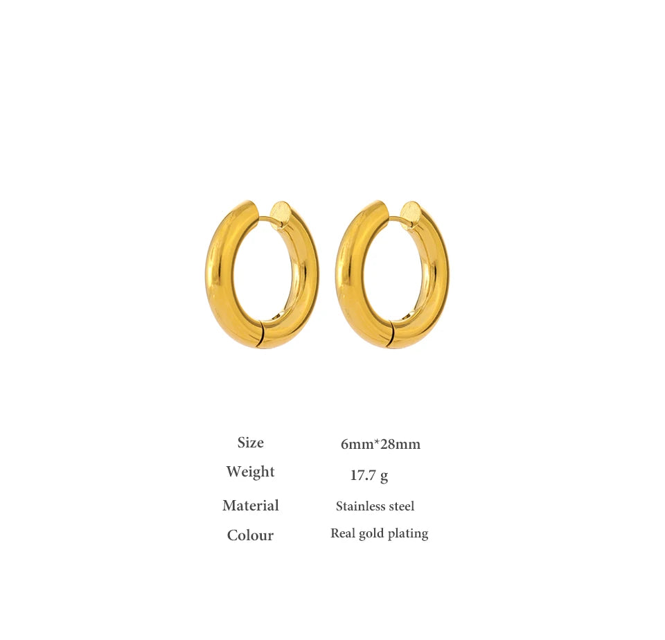 Golden Round Hoop Earrings