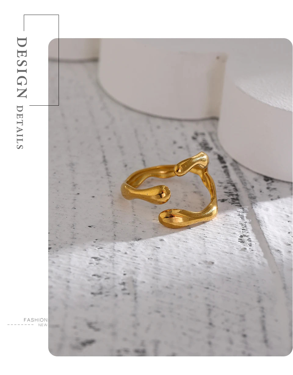 Sculptural Open Gold Ring