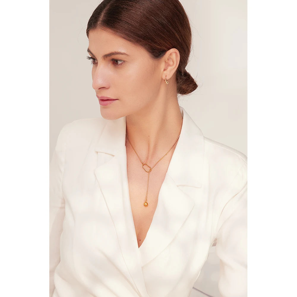 Minimal Drop Y Necklace