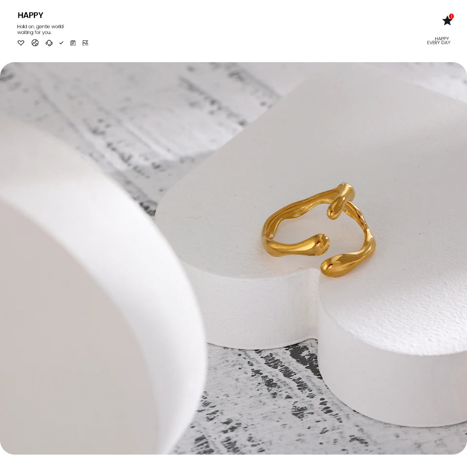 Sculptural Open Gold Ring