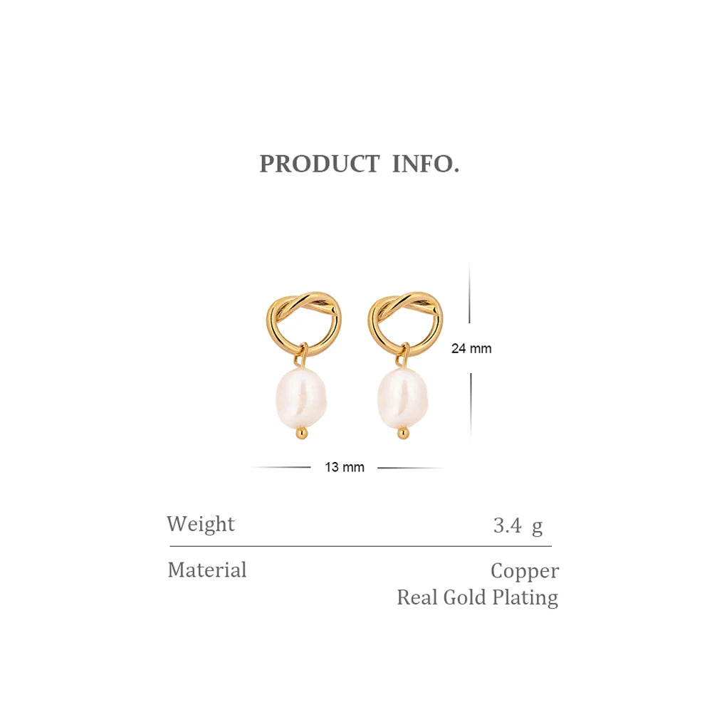 Pearl Drop Knot Earrings