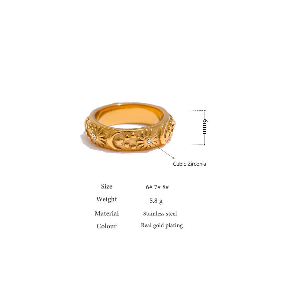 Gold Crescent Moon Ring