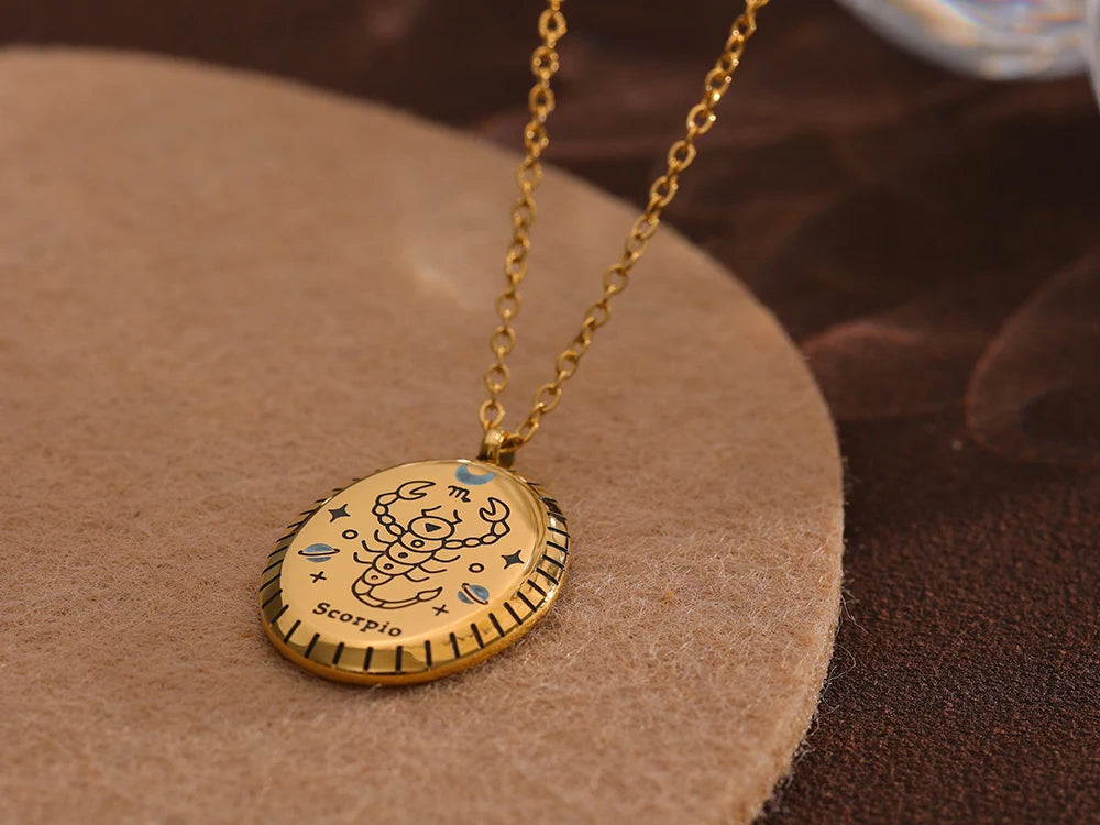 Zodiac Constellation Pendant Necklace