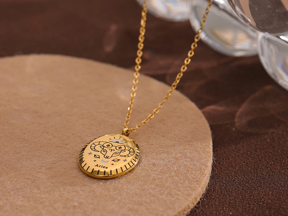 Zodiac Constellation Pendant Necklace