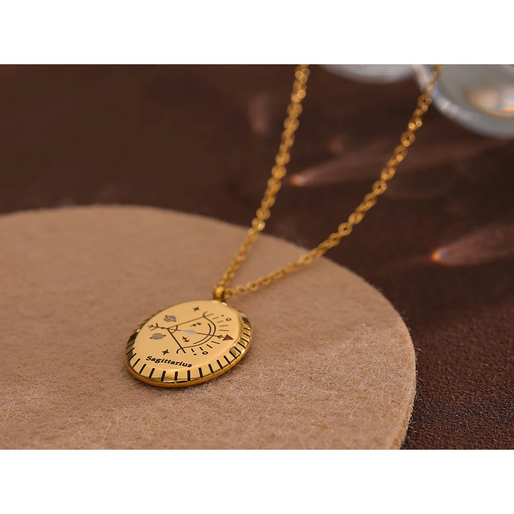 Zodiac Constellation Pendant Necklace