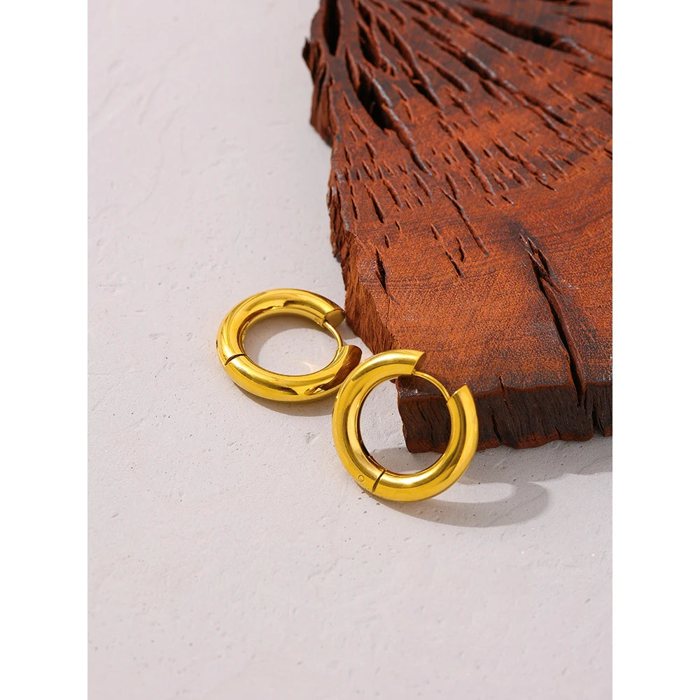 Golden Round Hoop Earrings