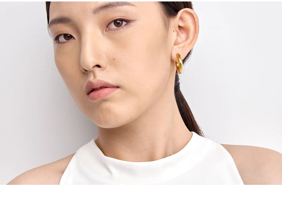 Golden Round Hoop Earrings