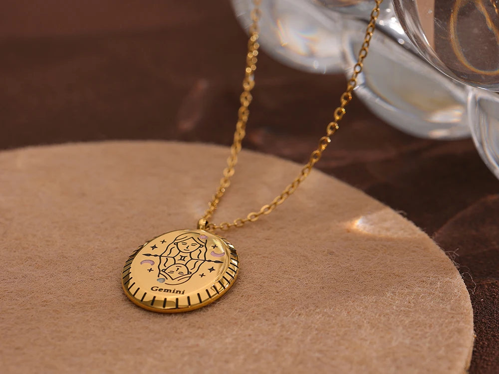 Zodiac Constellation Pendant Necklace
