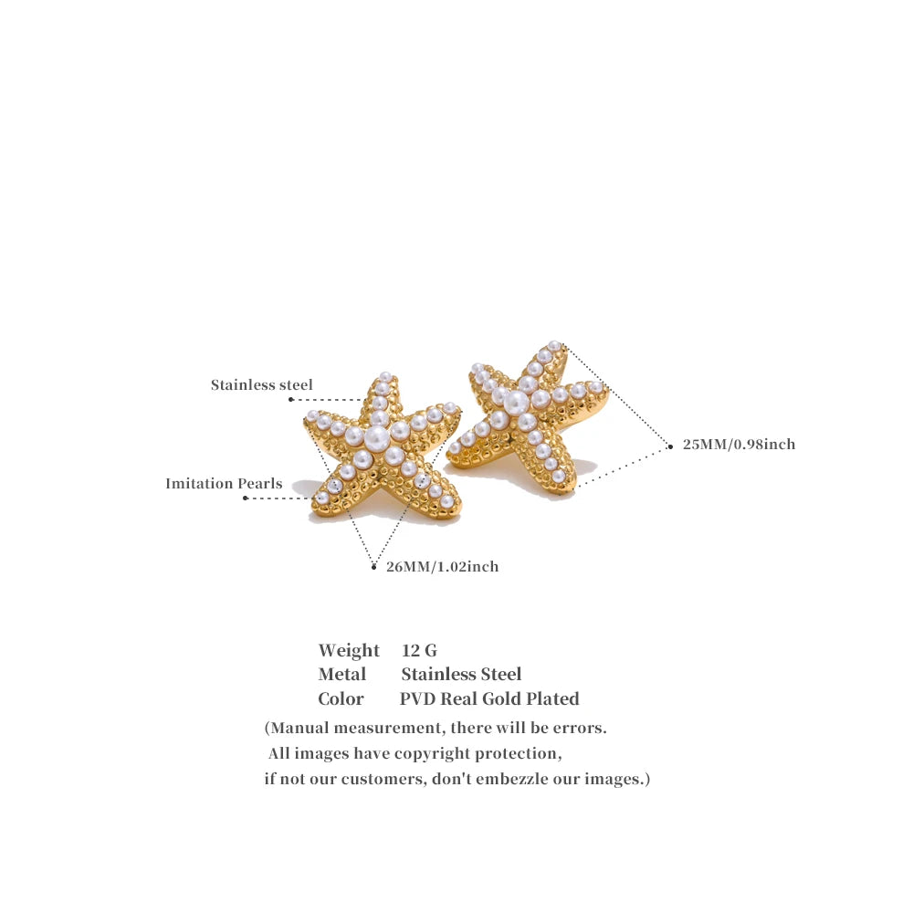 Pearl Star Earrings