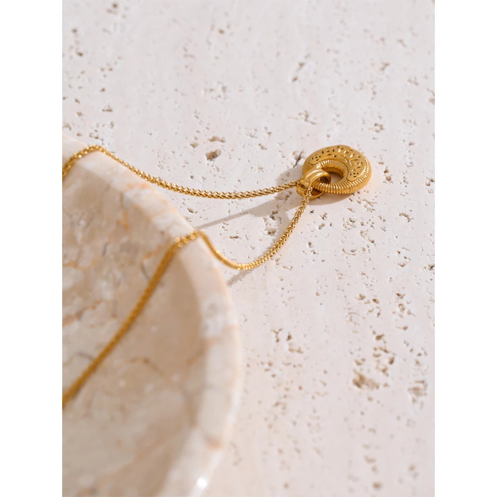 Vintage Sun Medallion Necklace
