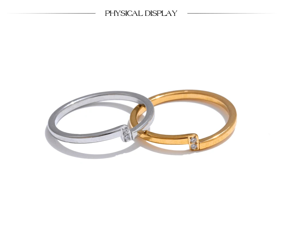 Minimal Crystal Band Ring