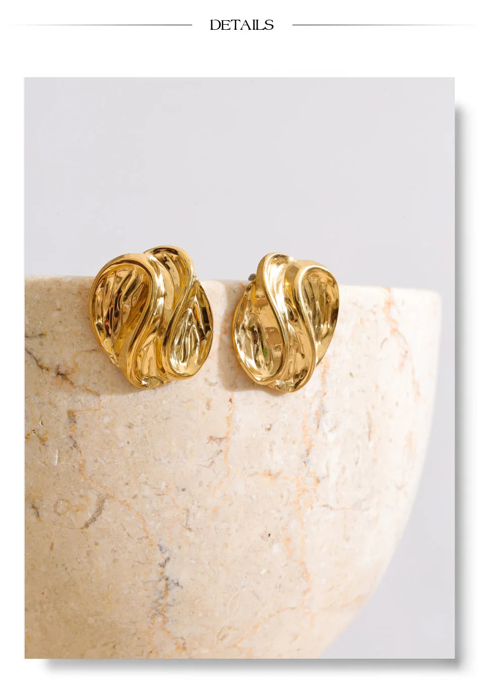 Elegant Sculpted Gold Earrings