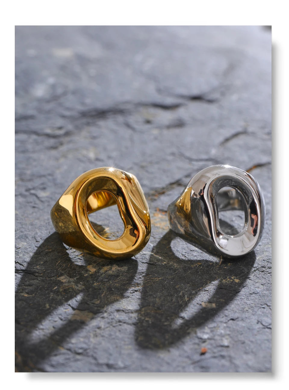 Golden Luxe Geometric Party Ring