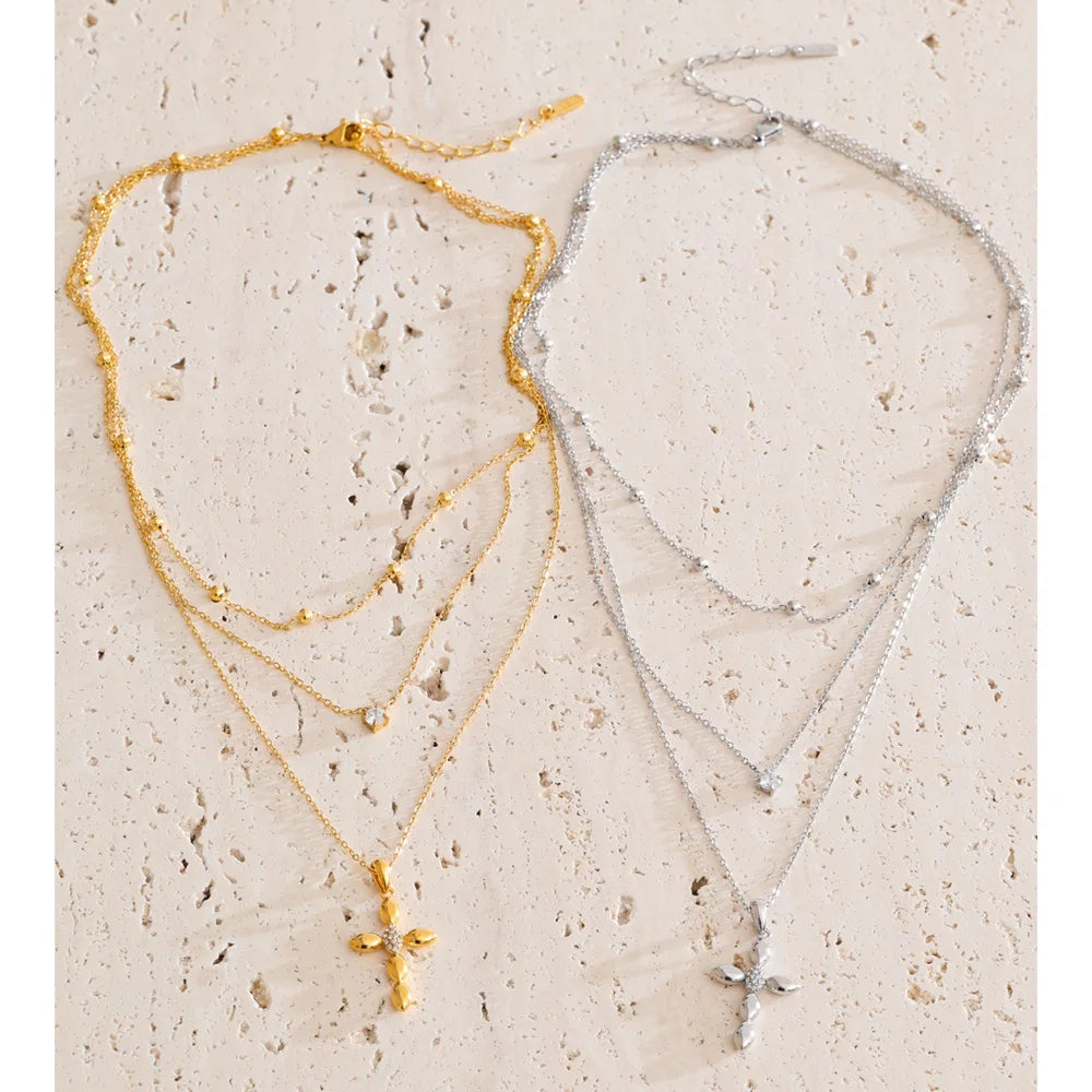 Layered Cross Necklace