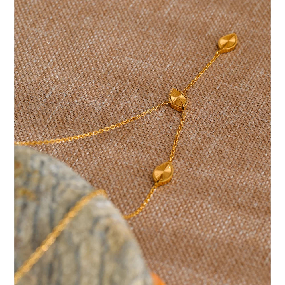 Golden Drop Lariat Necklace