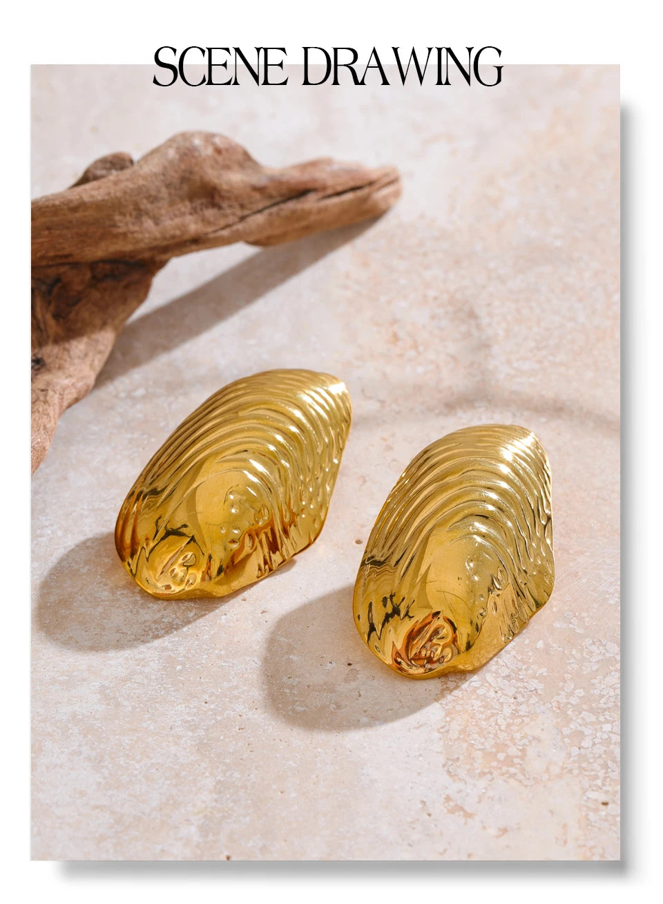 Golden Shell Studs