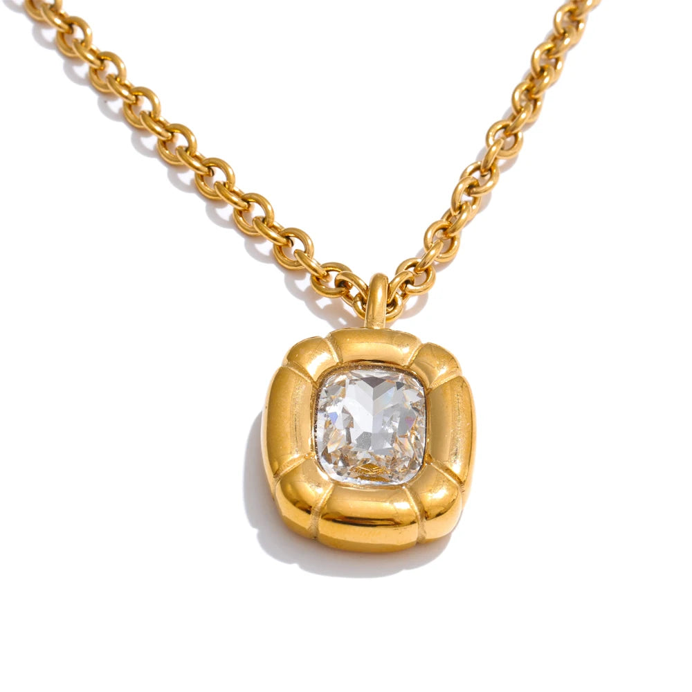 Framed Crystal Necklace &amp; Stud Set