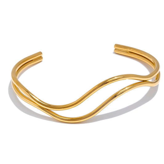 Modern Wave Cuff Bracelet