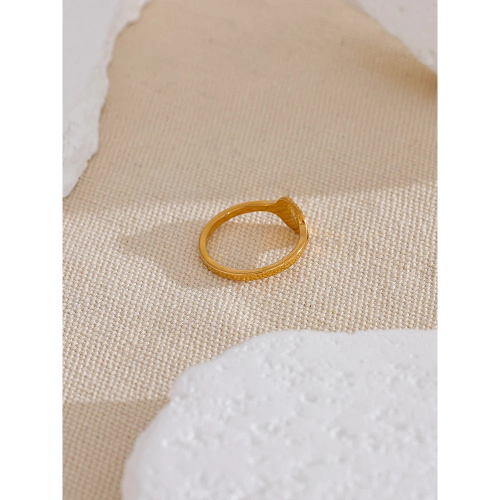 Minimalist Sunburst Signet Ring