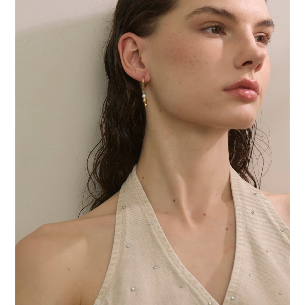 Pearl Fish Dangle Earrings