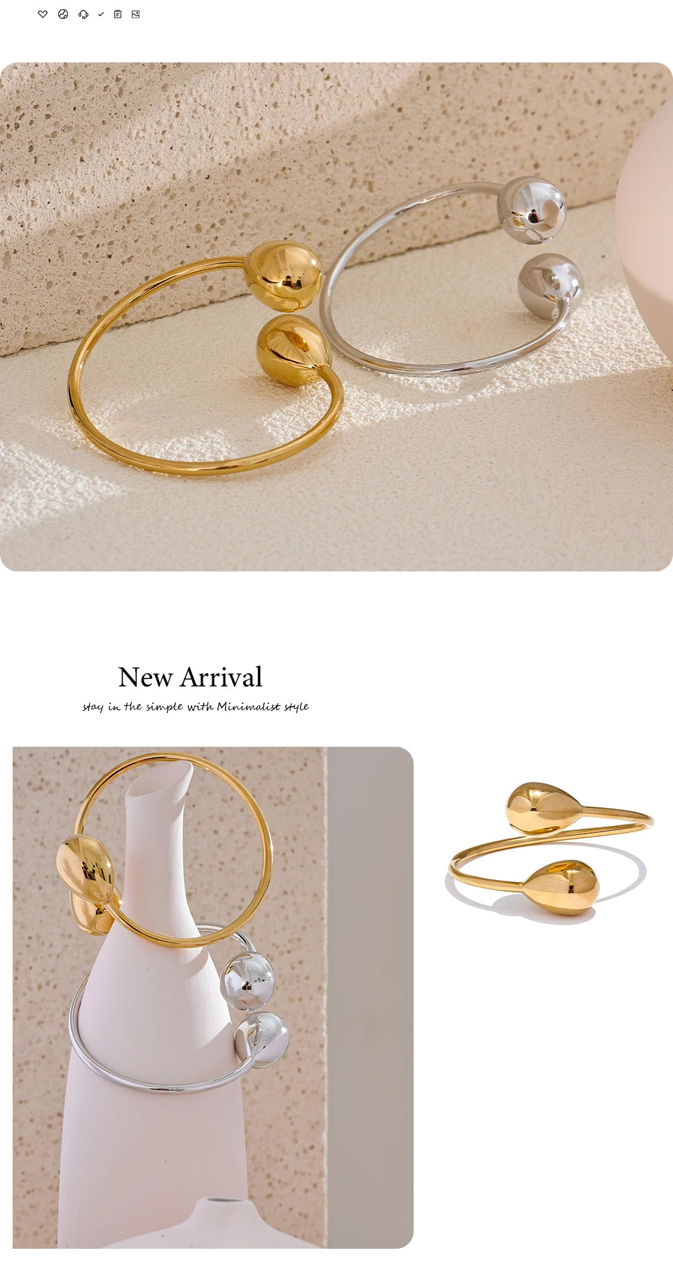 Minimalist Teardrop Cuff