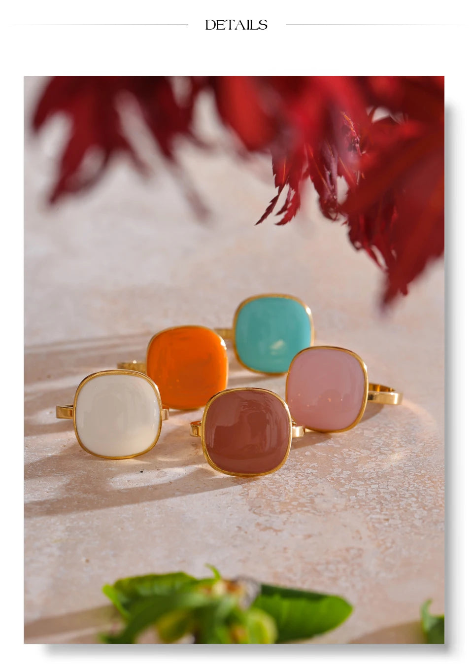 Pastel Stone Ring Set