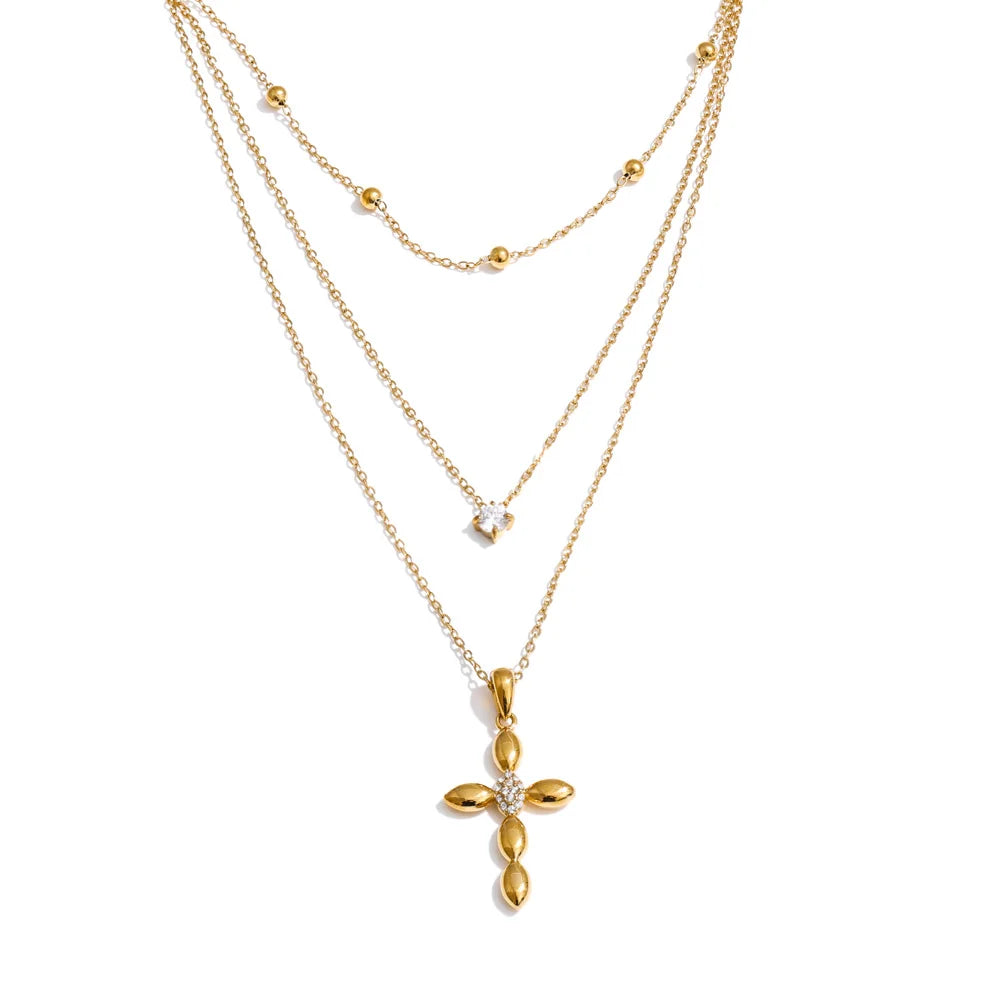 Layered Cross Necklace
