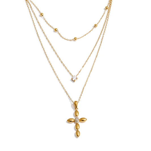 Layered Cross Necklace