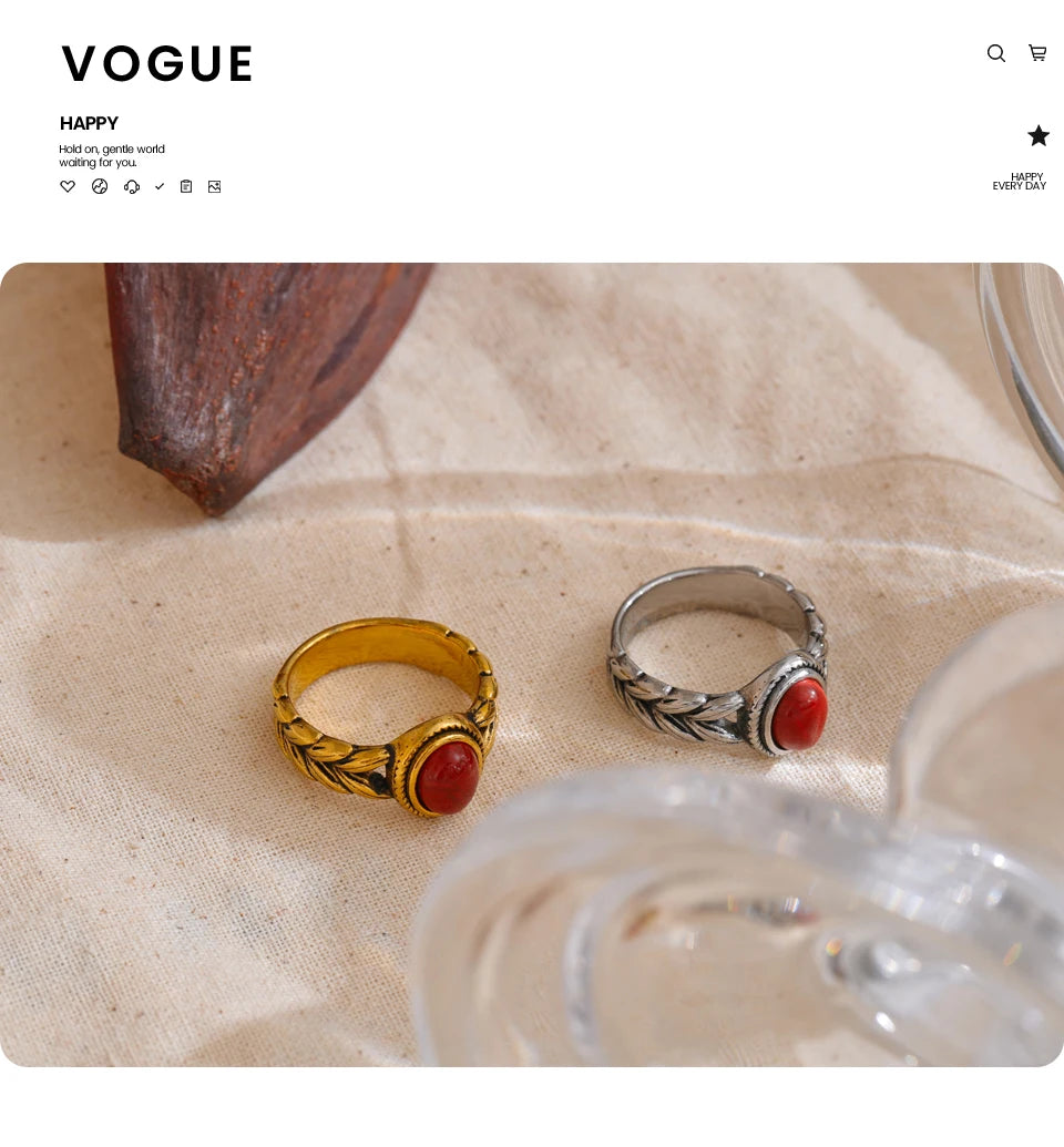 Garnet-Inspired Oval Ring