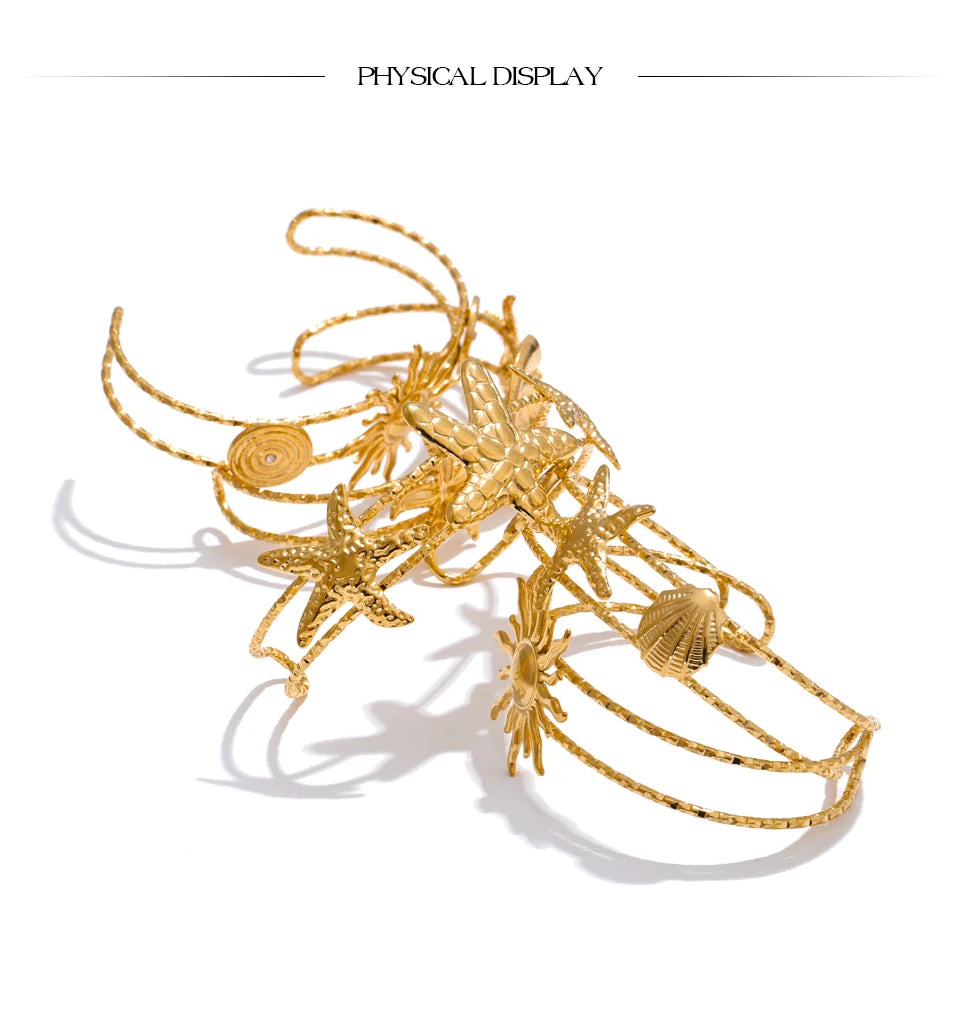 Sun & Star Bangle Bracelet