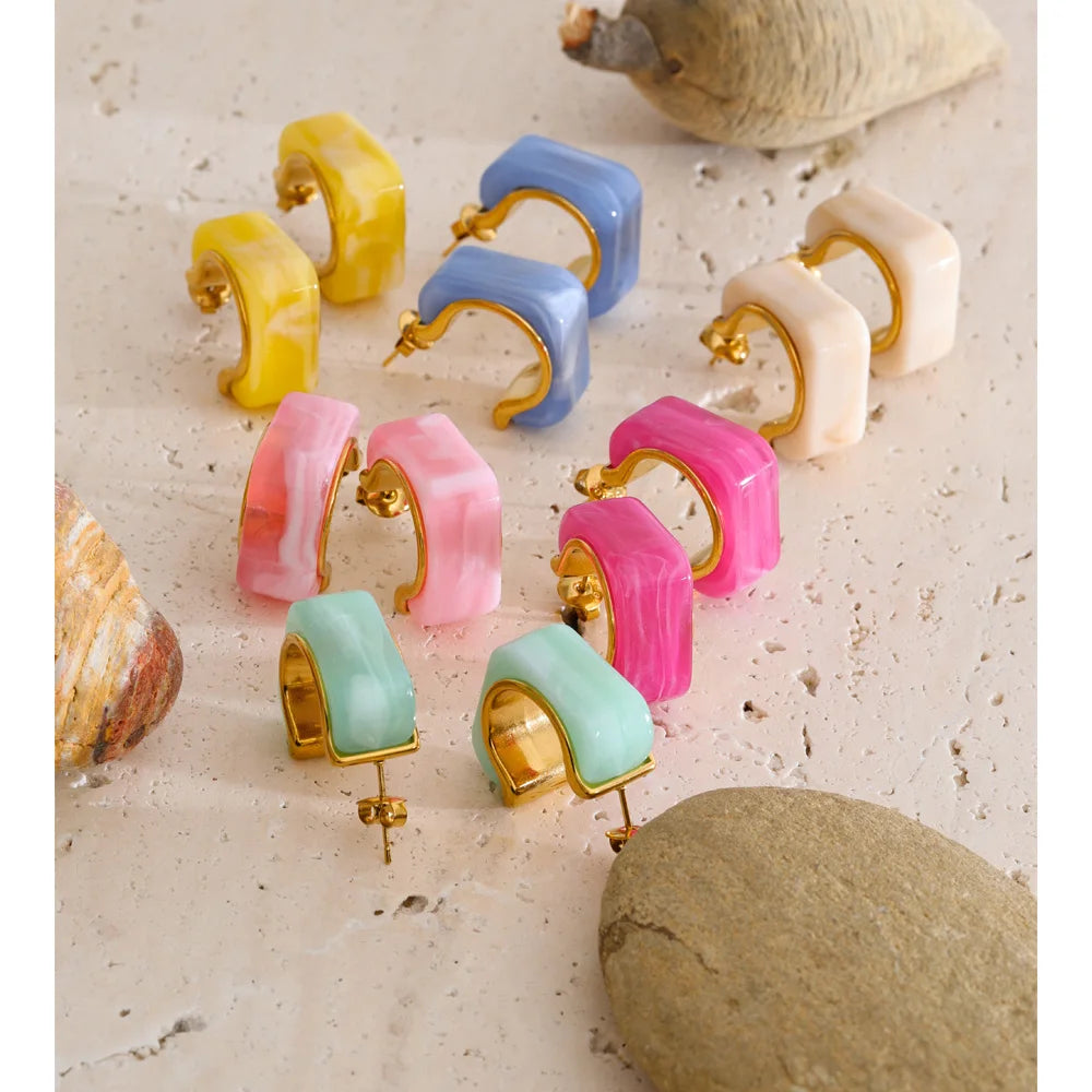 Fashionable Resin Hoops