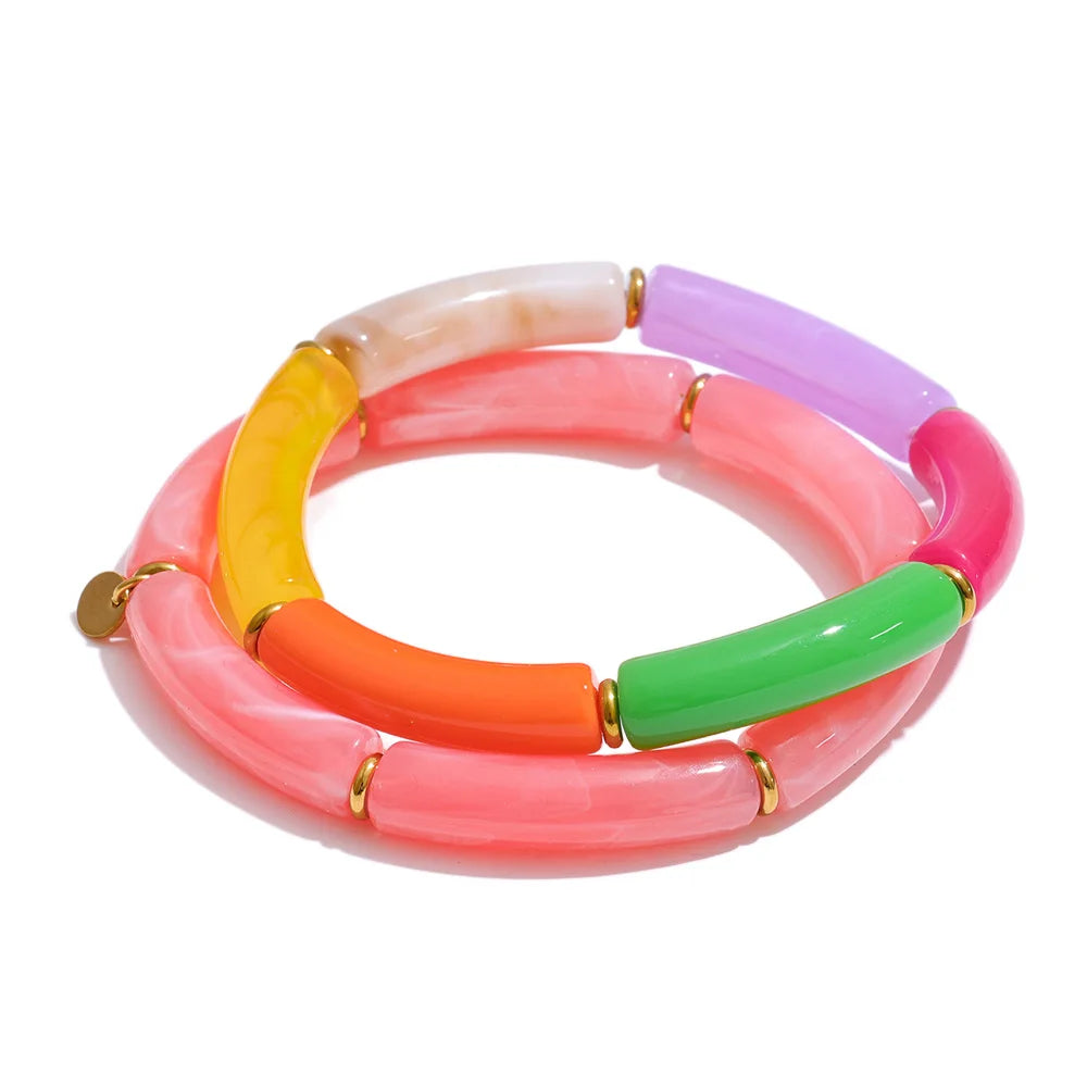 Acrylic & Gold Bangle