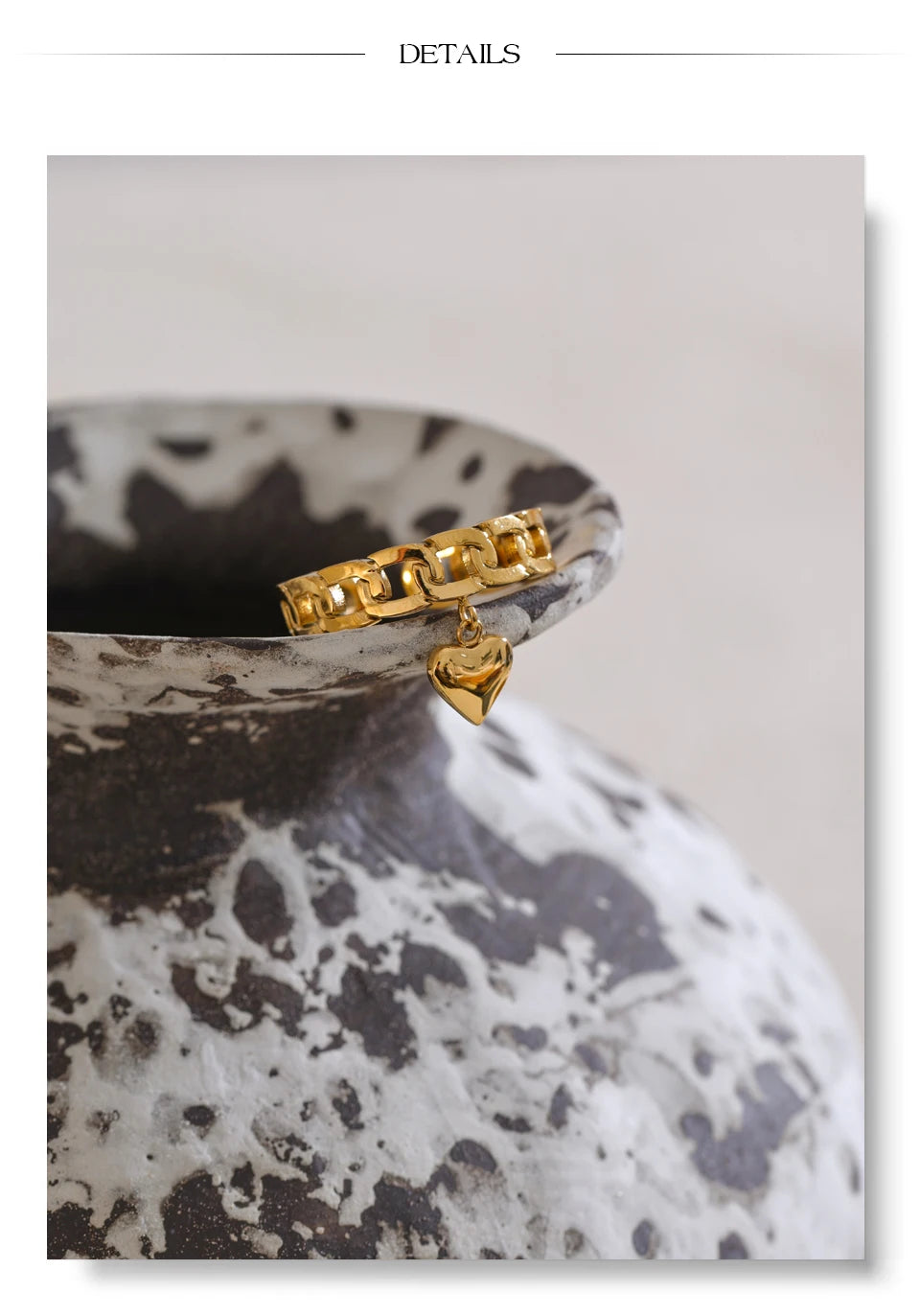 Romantic Heart Gold Ring