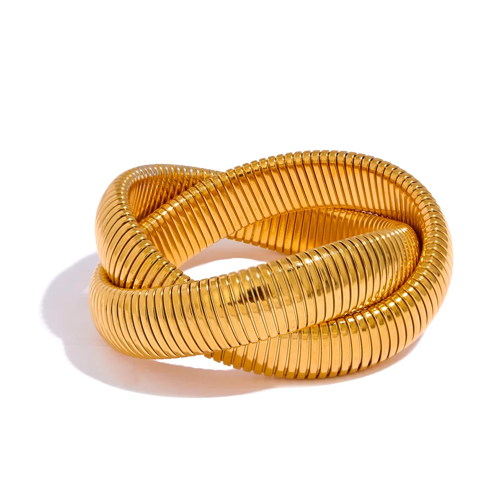 Golden Geometric Bangle