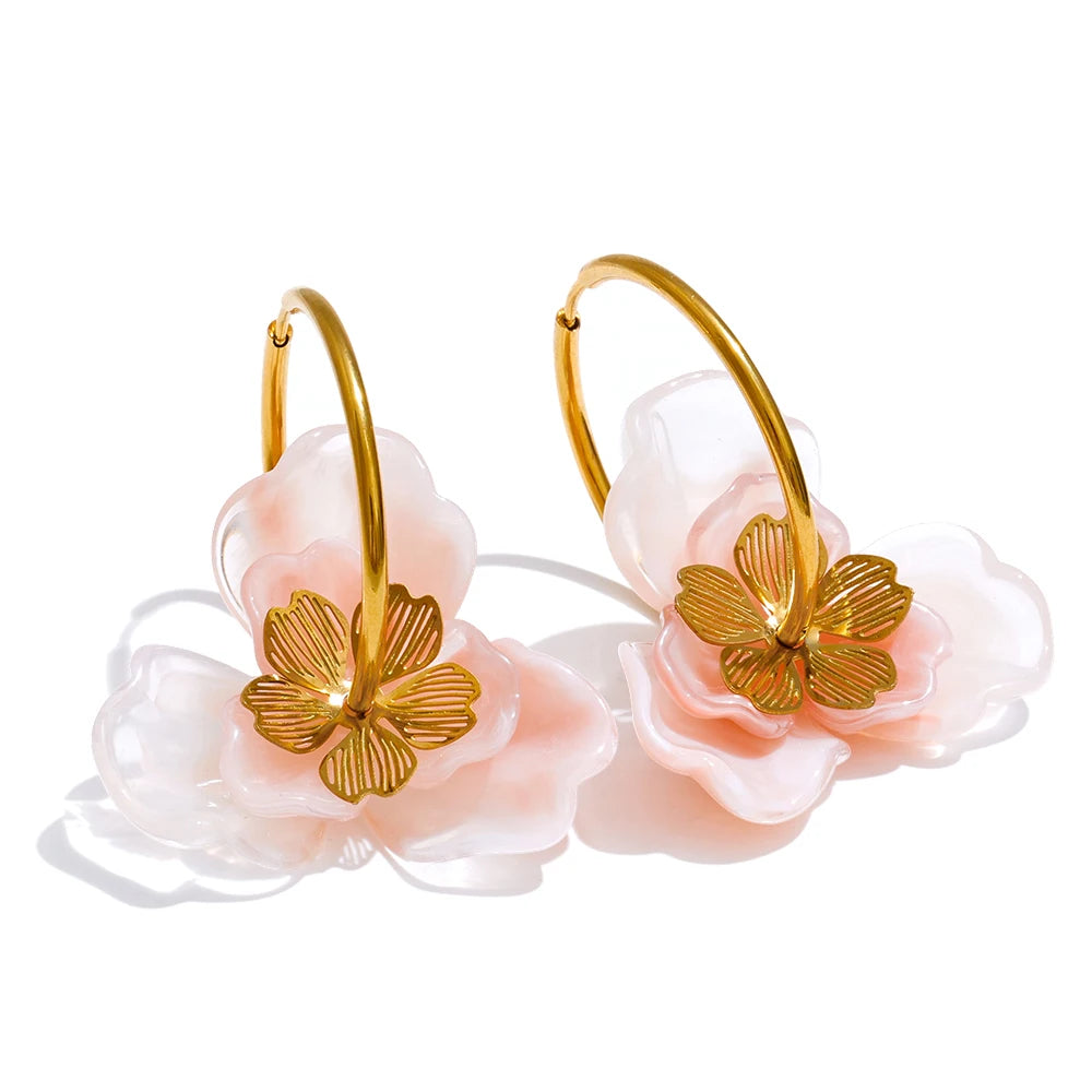 Amber Bloom Hoops
