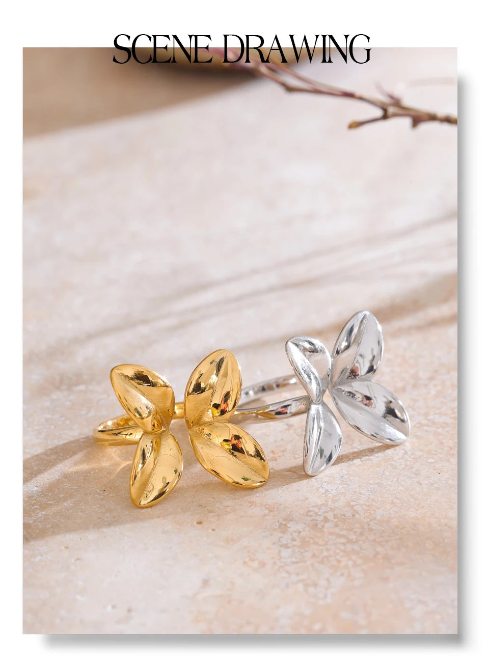 Golden Butterfly Ring