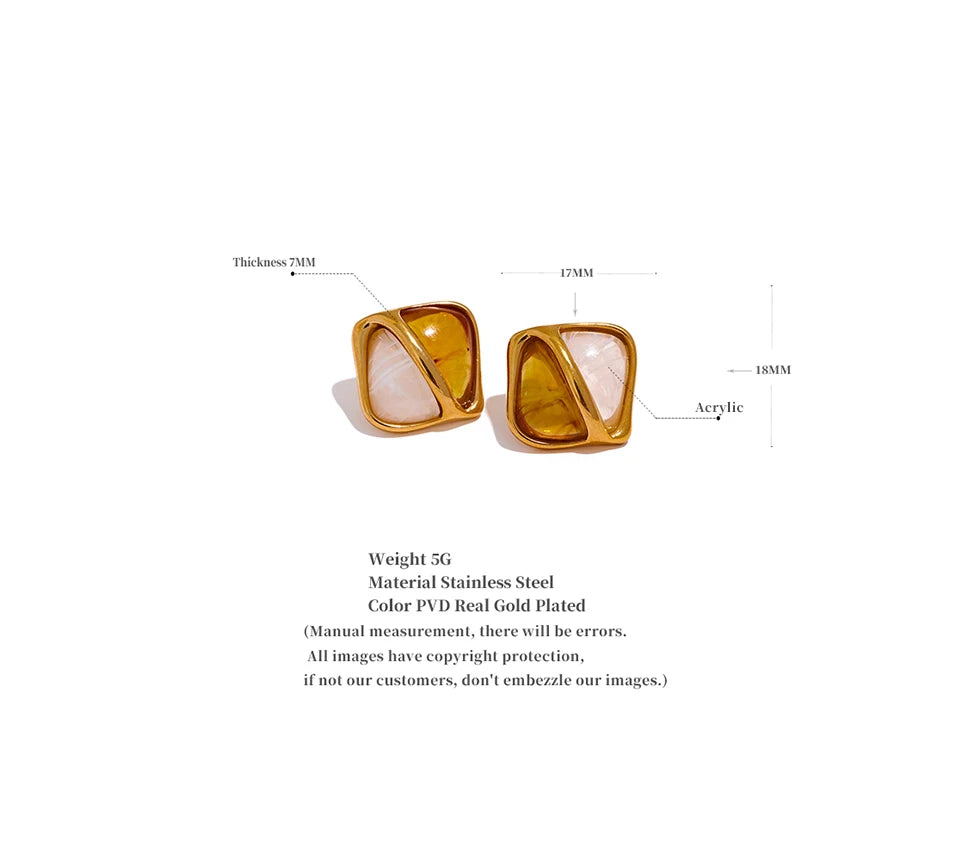 Sculptural Square Studs