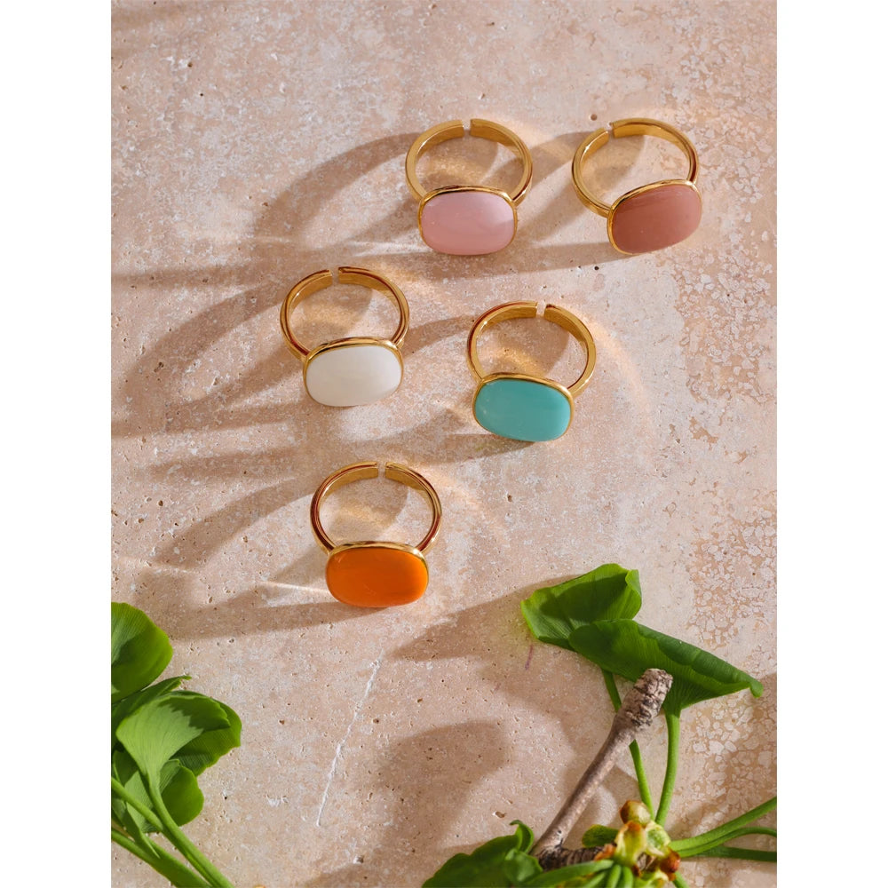 Pastel Stone Ring Set