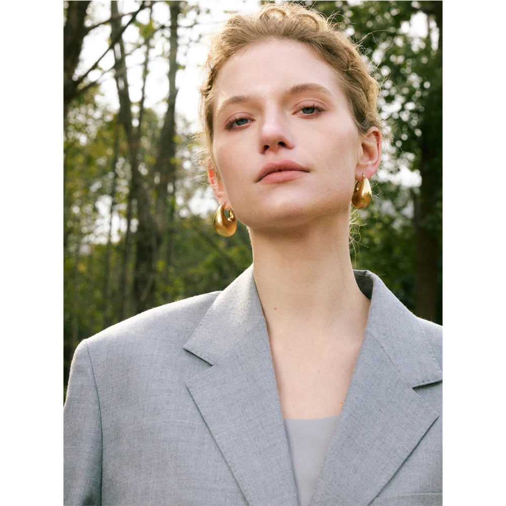 Sculptural Teardrop Hoops