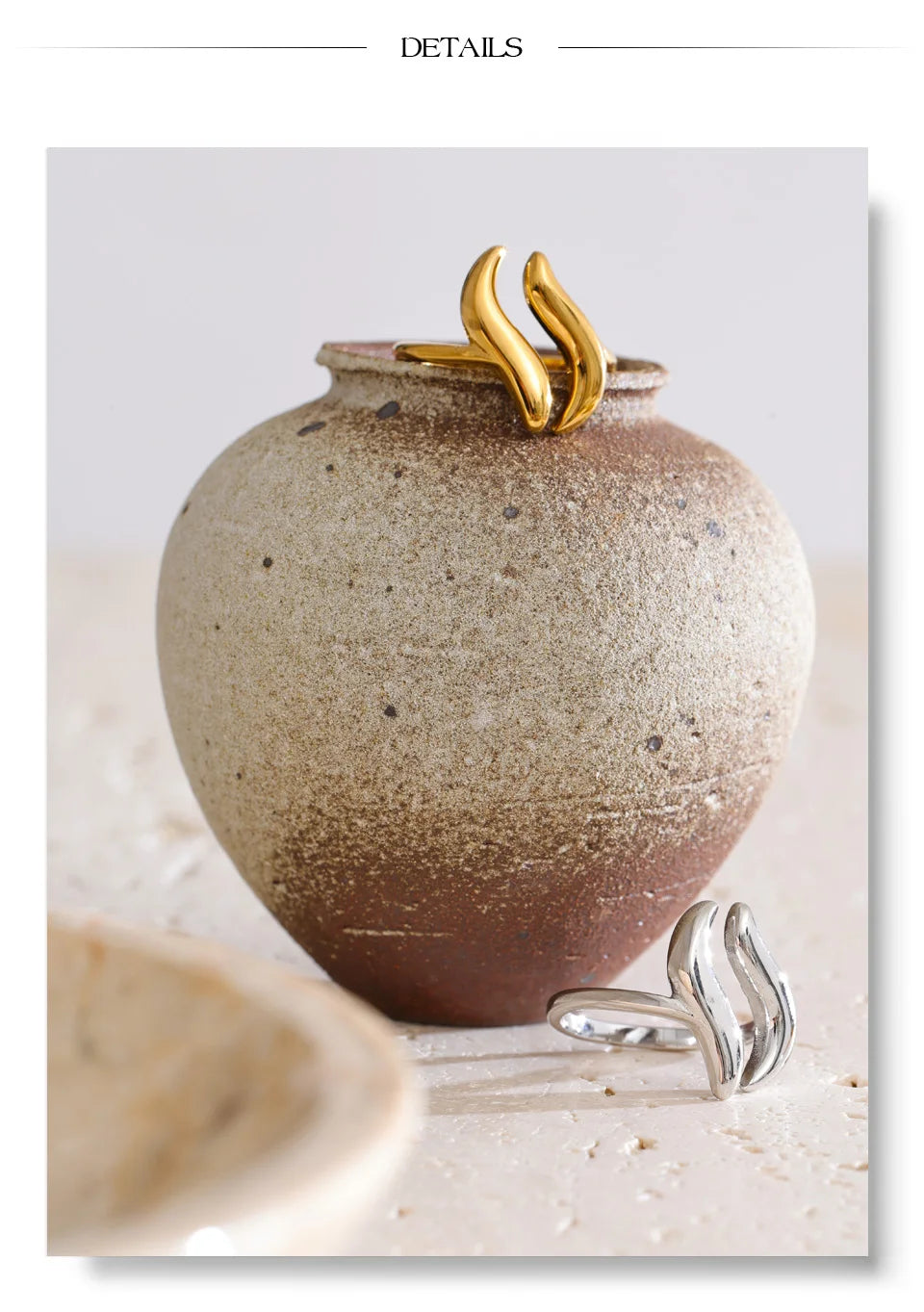 Fluid Wave Gold Ring