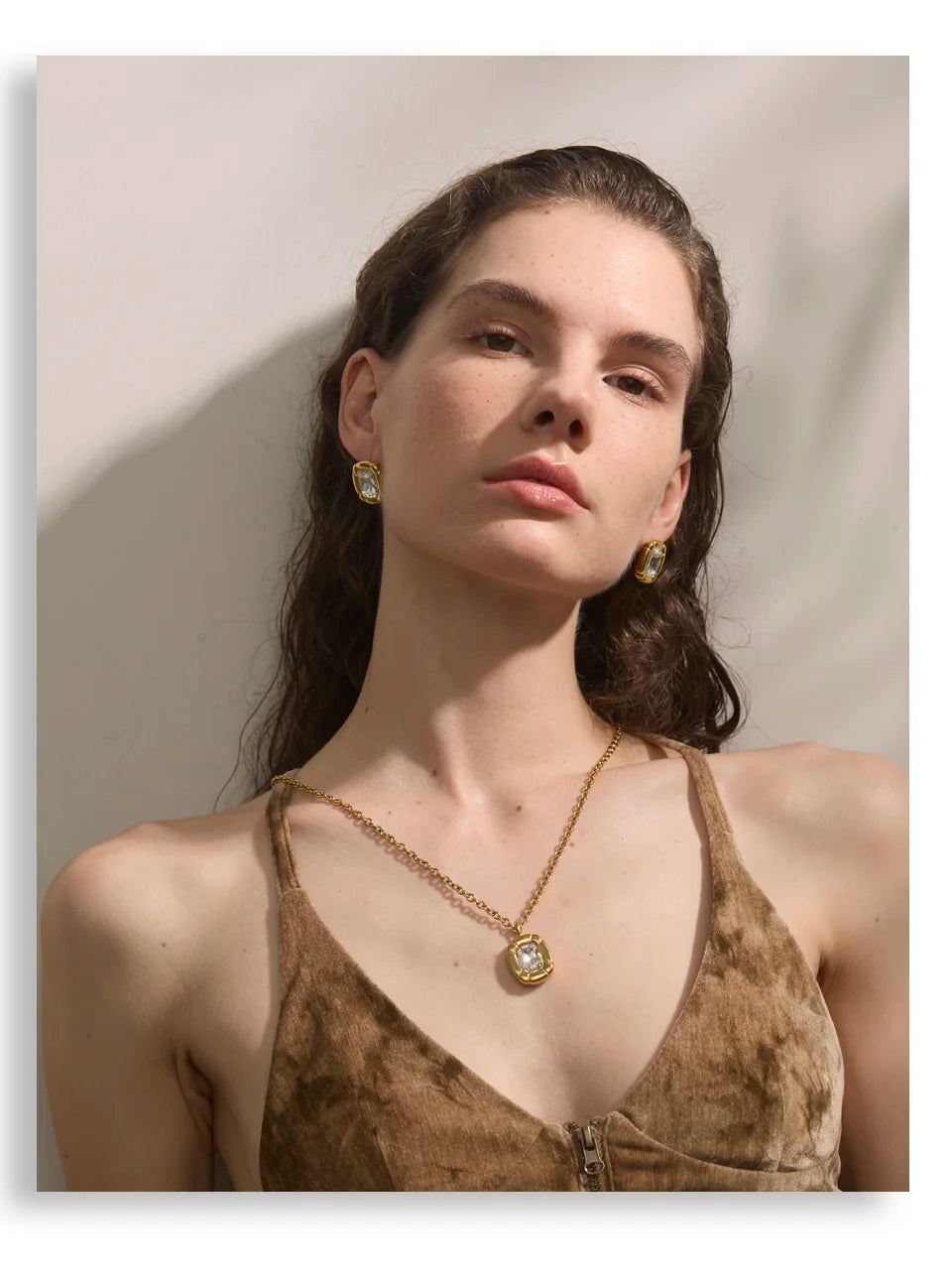 Framed Crystal Necklace &amp; Stud Set