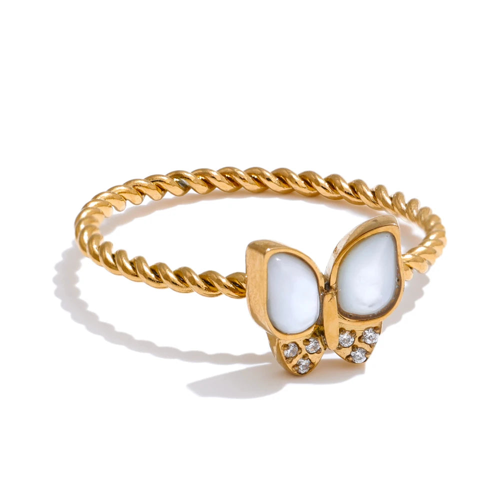 Butterfly Pearl Ring