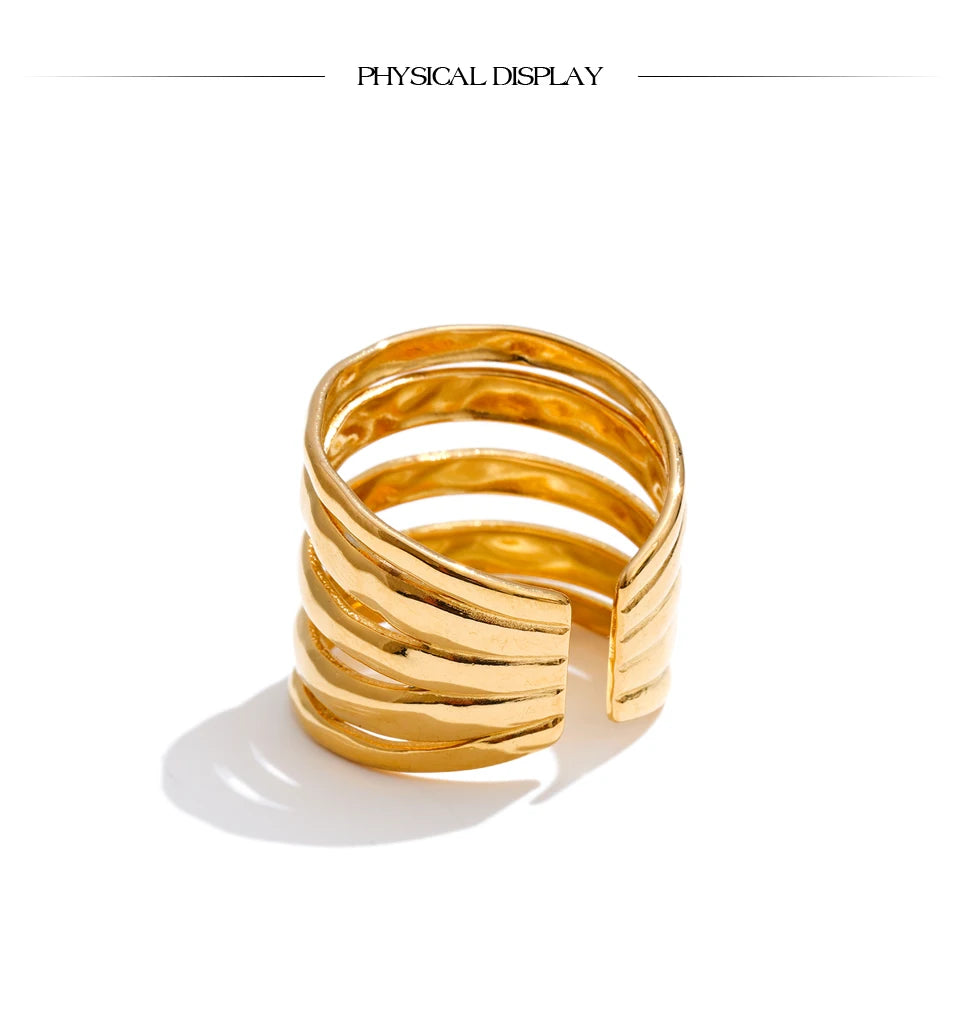 Melted Gold Ring Stack
