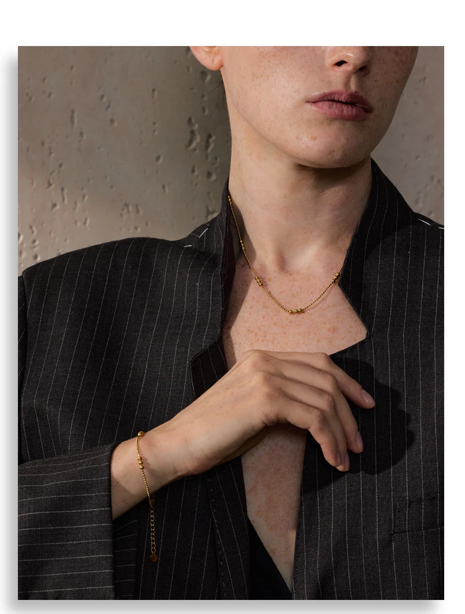 Delicate Gold Chain & Bracelet Set