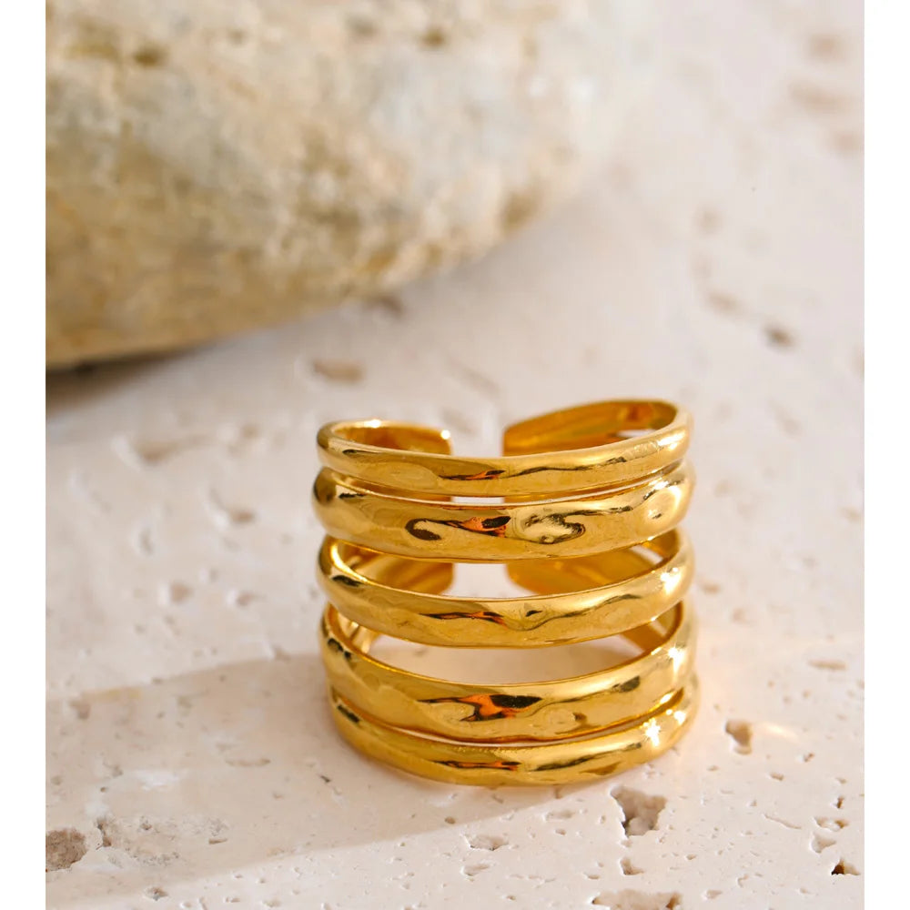 Melted Gold Ring Stack