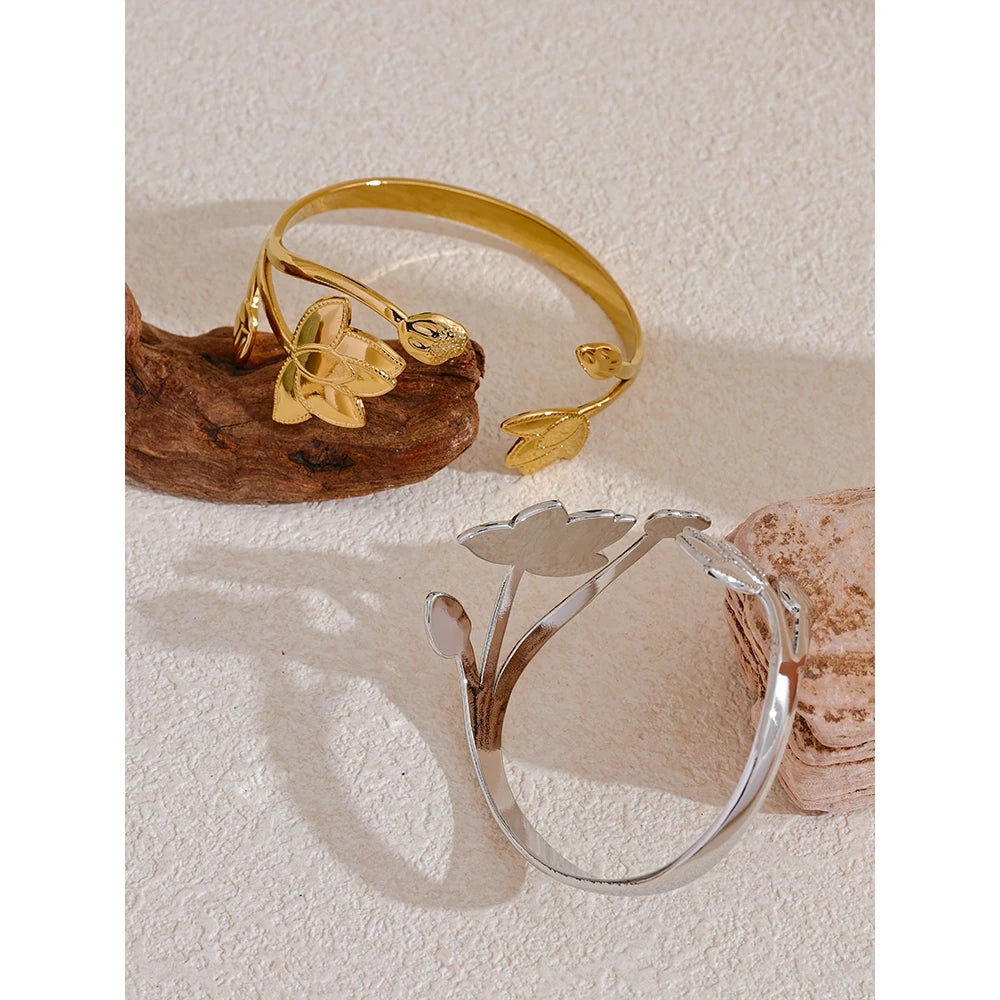 Botanical Open Cuff Bracelet