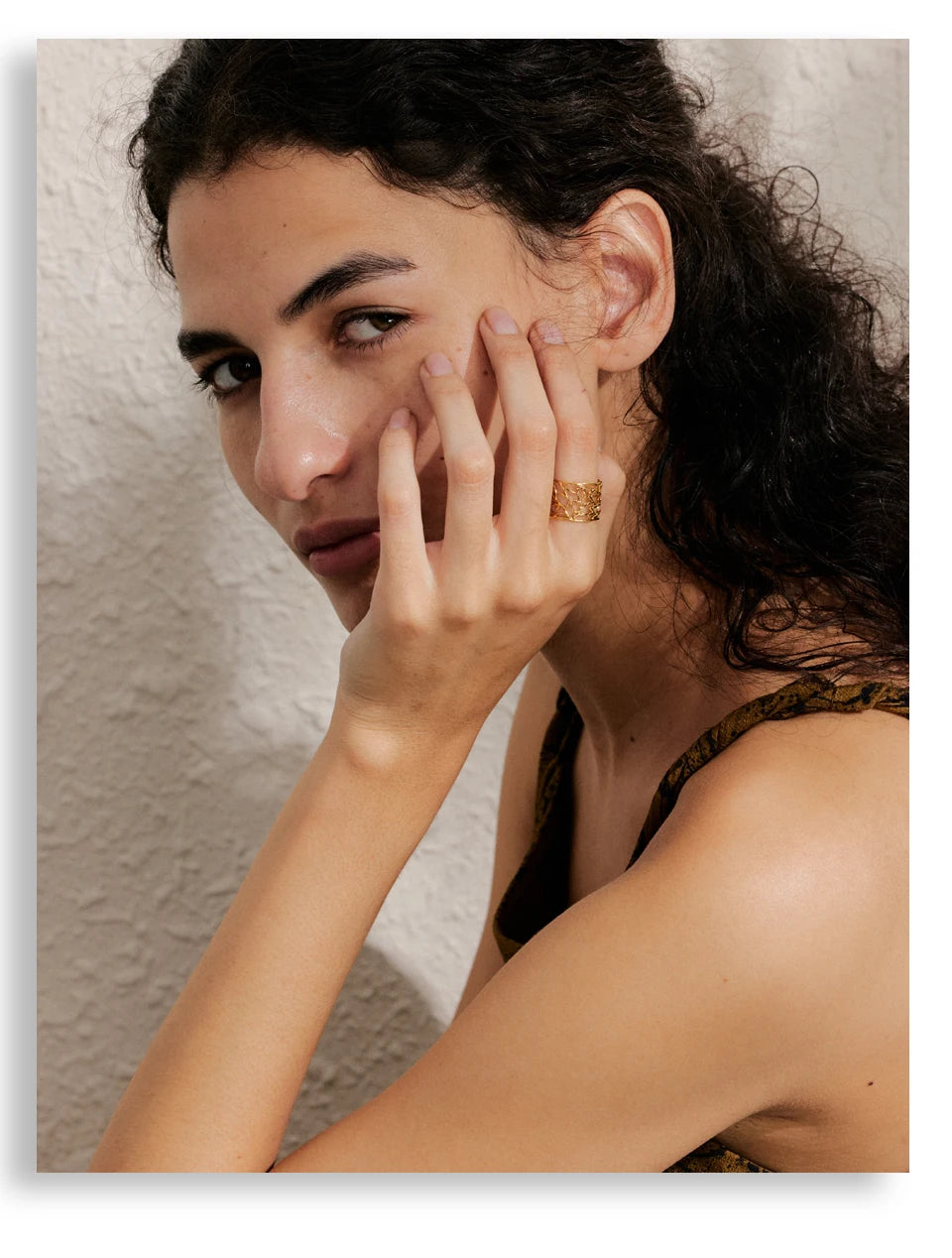 Golden Lace Statement Ring