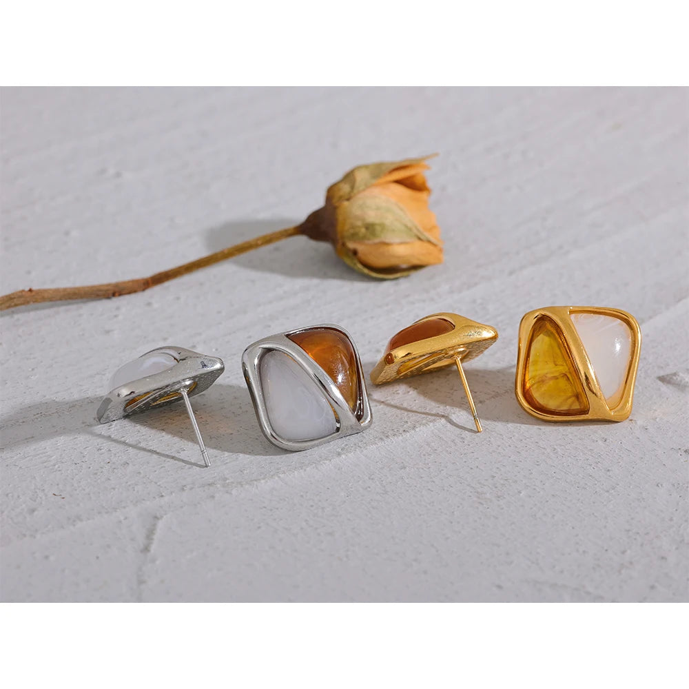 Sculptural Square Studs